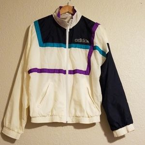 Vintage 90's Adidas sz S multi color windbreaker